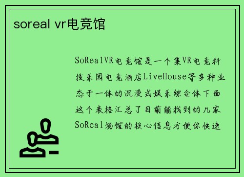 soreal vr电竞馆